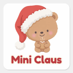 Mini Claus Bear Cub Cocoa Sticker