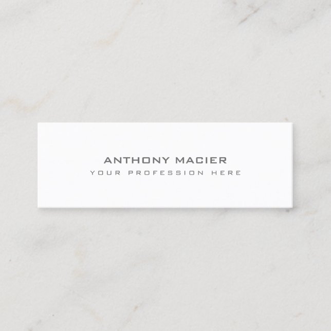 mini clear plain white minimal pro mini business card (Front)