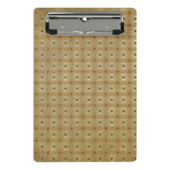 Mini Clipboard, Acorn Brown Boho Grunge Pattern Clipboard (Front)