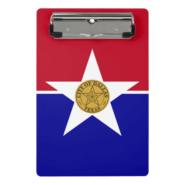 Mini clipboard with flag of Dallas, USA (Front)