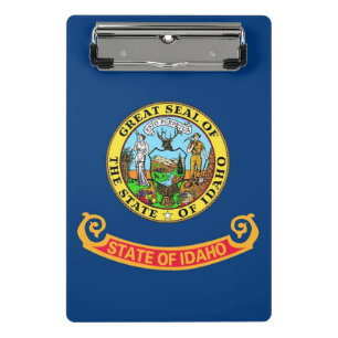 Mini clipboard with flag of Idaho State, USA