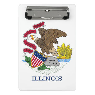 Mini clipboard with flag of Illinois State, USA