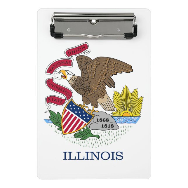 Mini clipboard with flag of Illinois State, USA (Front)