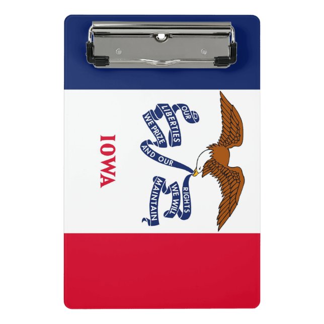 Mini clipboard with flag of Iowa State, USA (Front)