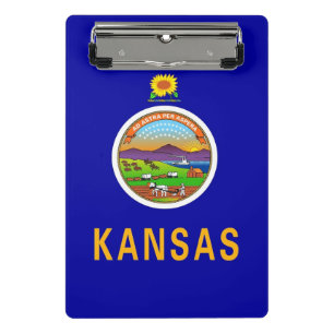 Mini clipboard with flag of Kansas State, USA