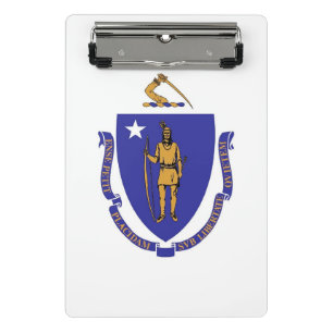 Mini clipboard with flag of Masachusetts, USA