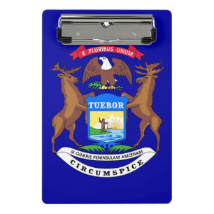 Mini clipboard with flag of Michigan, USA