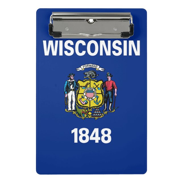 Mini clipboard with flag of Wisconsin, USA (Front)