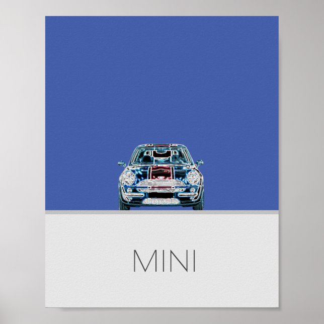 Mini Cooper blau Poster (Front)