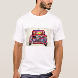 Mini Cooper Red Classic car watercolour t shirt