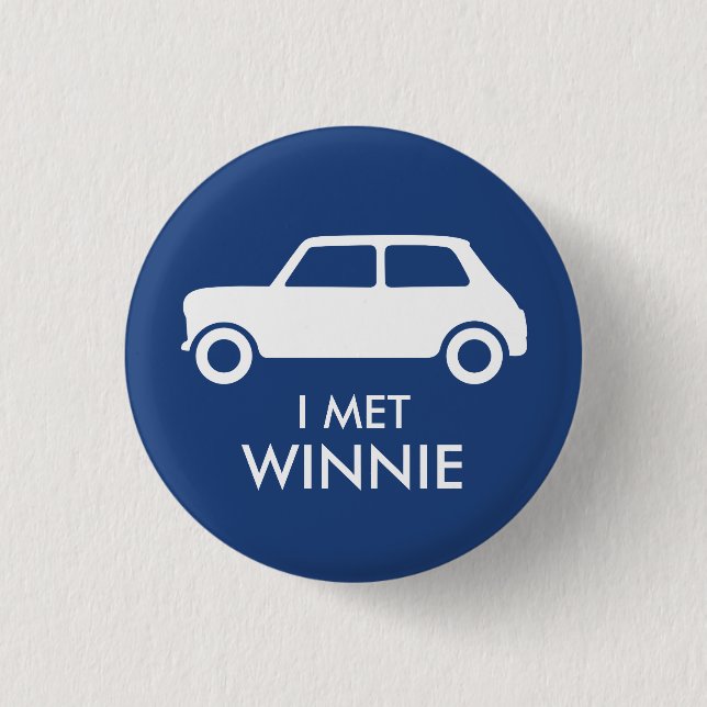 Mini Cooper Trading Pin - White on Blue (Front)