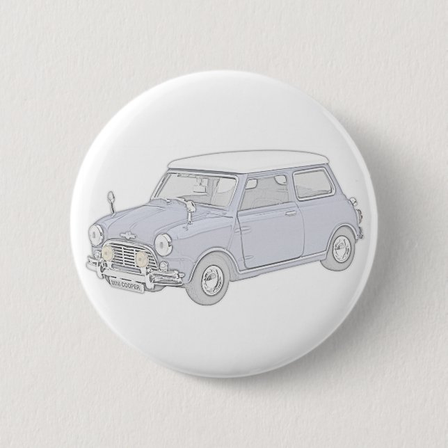 Mini Cooper Vintage-coloured 6 Cm Round Badge (Front)
