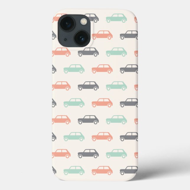 Mini Coopers on the Go - Peach & Teal Case-Mate iPhone Case (Back)