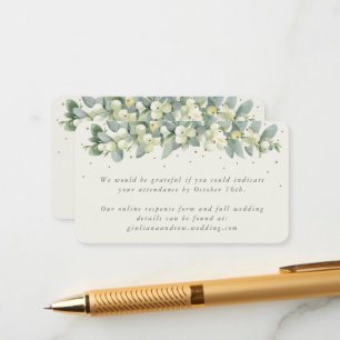 Mini Cream Snowberry+Eucalyptus Online RSVP Enclosure Card