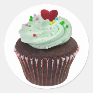 Mini cupcake classic round sticker