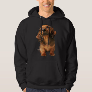 Mini Dachshund Long Haired Shaded Red Puppy Dog Hoodie