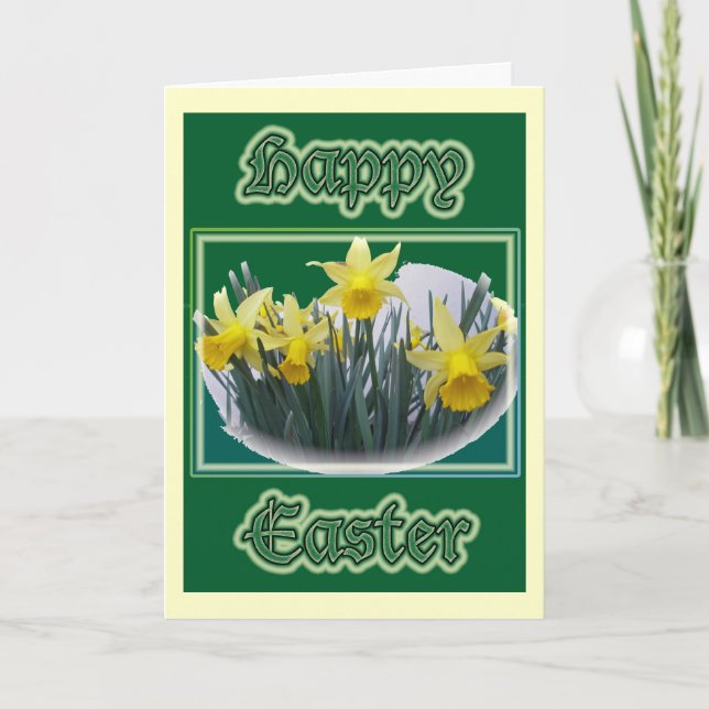 Mini Daffodils Happy Easter Card (Front)