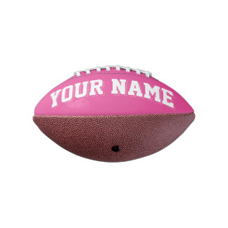 Mini DARK PINK AND WHITE Personalised Football American Football