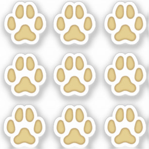 Mini Dog Paw Prints Tan Animal Tracks Stickers
