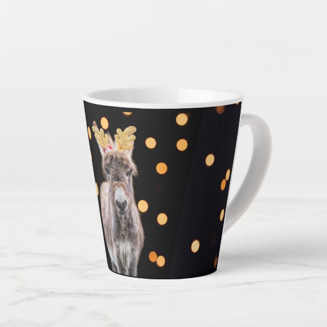Mini Donkey Christmas Latte Mug (Right Angle)