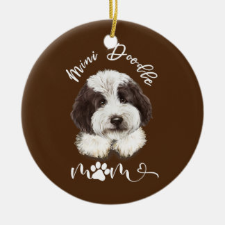 Mini Doodle Mum Mother's Day Goldendoodle Mama  Ceramic Tree Decoration