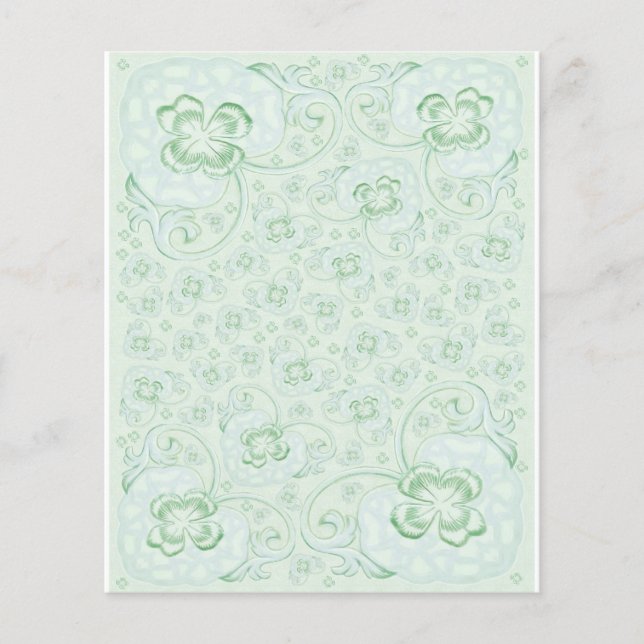 Mini Doublesided paper Pastel turquoise floral (Front)