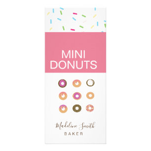 Mini Doughnuts Baker Bakery Homemade Treats Rack Card