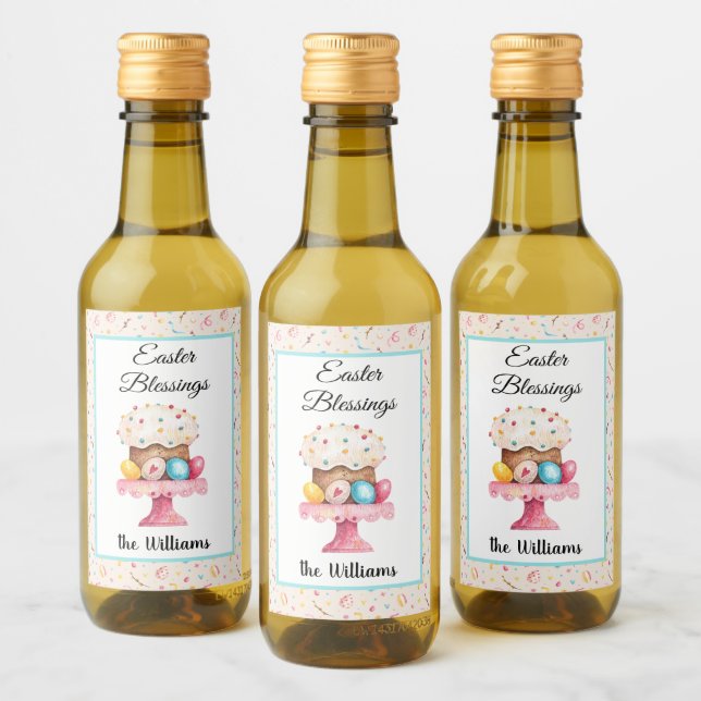 Mini Easter Blessings Mini Wine Bottle Labels (Bottles)