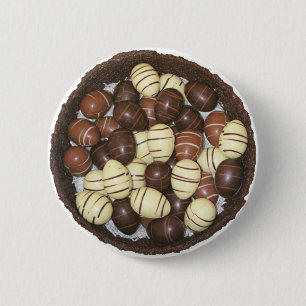 Mini Easter eggs in chocolate nest 6 Cm Round Badge