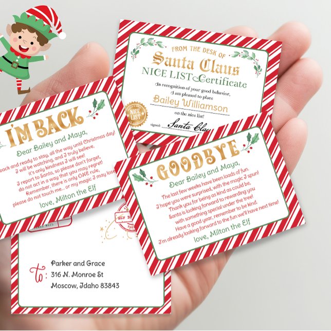 Mini Elf Printable Letters Magical Mini Santa Elf Poster (mini elf letter, print from home mini elf letters mini santa nice certificate letters)