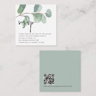 MINI Eucalyptus QR Code Script Wedding RSVP Enclosure Card