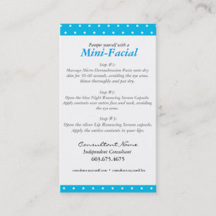 Mini Facial Instruction Card