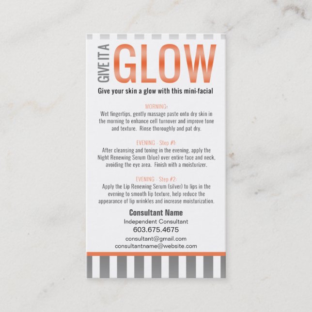 Mini-Facial Instruction Card - LOVE YOUR SKIN (Front)