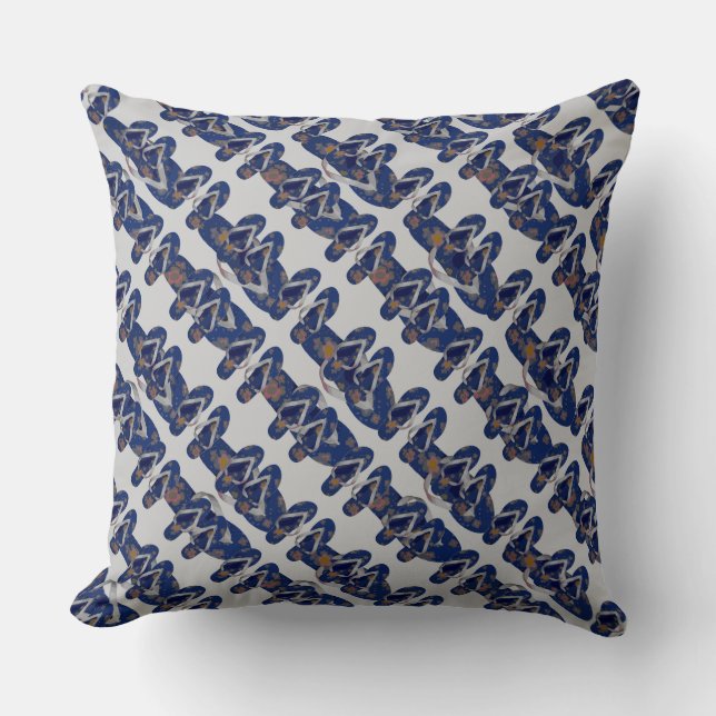 Mini Flip Flops (blue/grey) Cushion (Front)