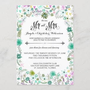 Mini Flowers Reception Only Post Wedding Invite