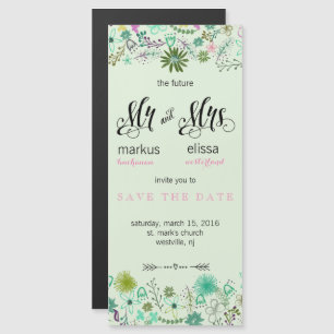 Mini Flowers Save the Date Wedding Invite