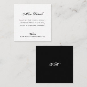Mini Formal Tuxedo Black Wedding Website Details Enclosure Card
