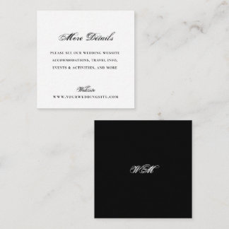Mini Formal Tuxedo Black Wedding Website Details Enclosure Card