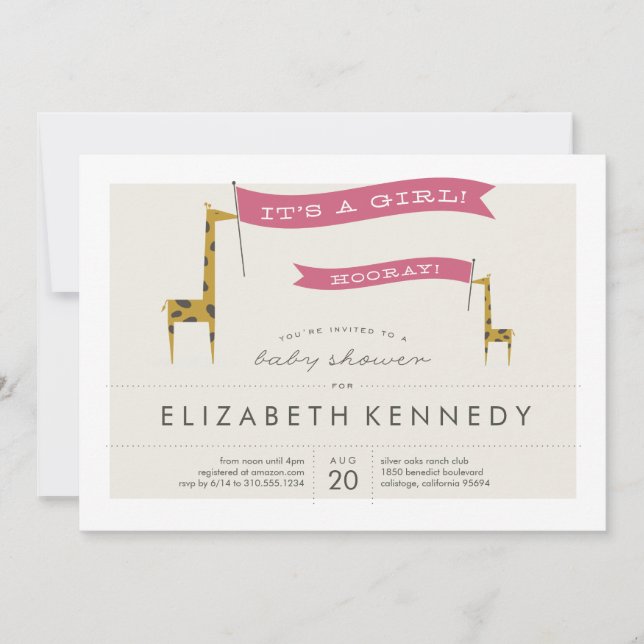 Mini Giraffes Invitation (Front)