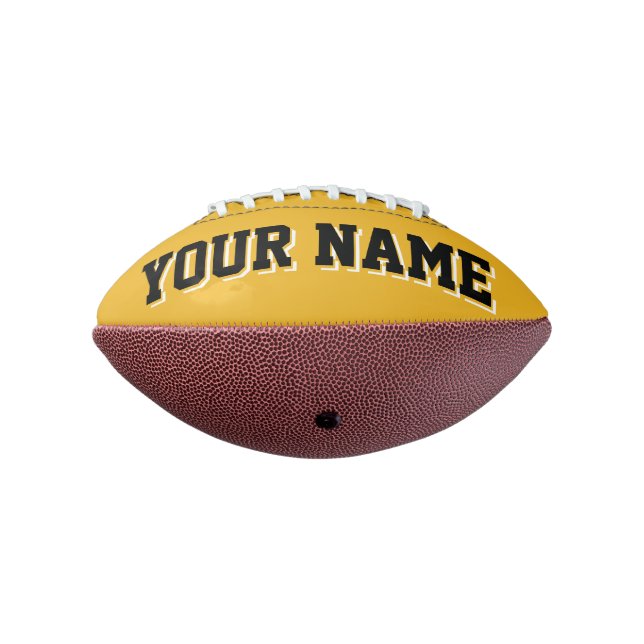 Mini GOLD AND BLACK Personalised Football American Football (Rotated 270)