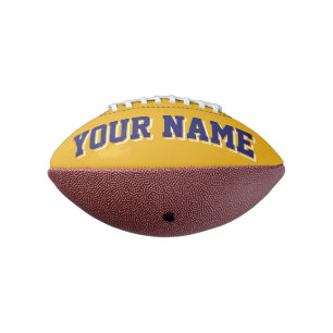 Mini GOLD AND NAVY BLUE Personalised Football American Football