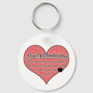 Mini Goldendoodle Paw Prints Dog Humour Key Ring