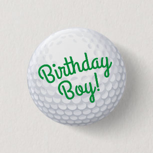 Mini Golf Balls Birthday Party Birthday Boy 3 Cm Round Badge