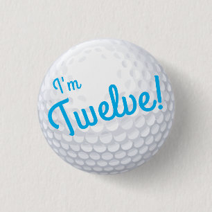 Mini Golf Balls Birthday Party Kids Blue 3 Cm Round Badge