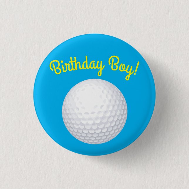 Mini Golf Balls Birthday Party Kids Blue 3 Cm Round Badge (Front)