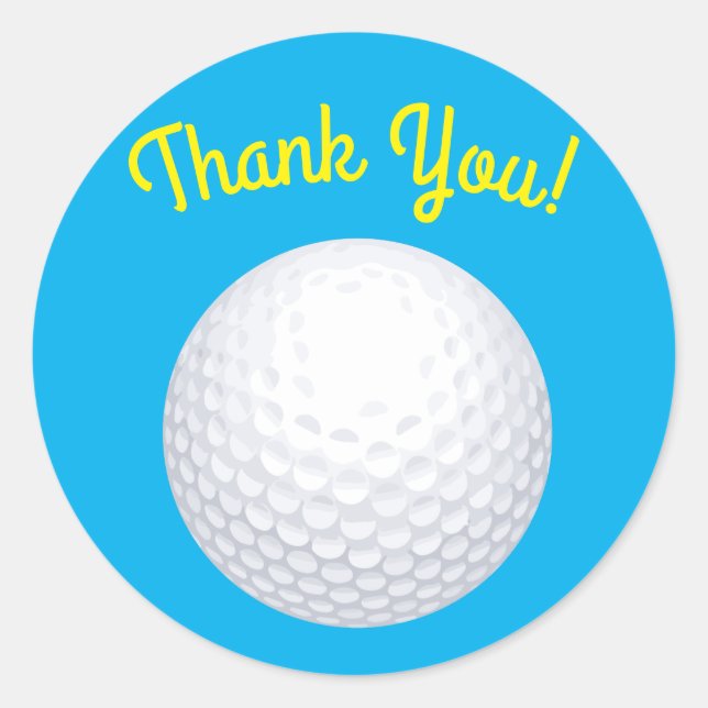 Mini Golf Balls Birthday Party Kids Blue Classic Round Sticker (Front)
