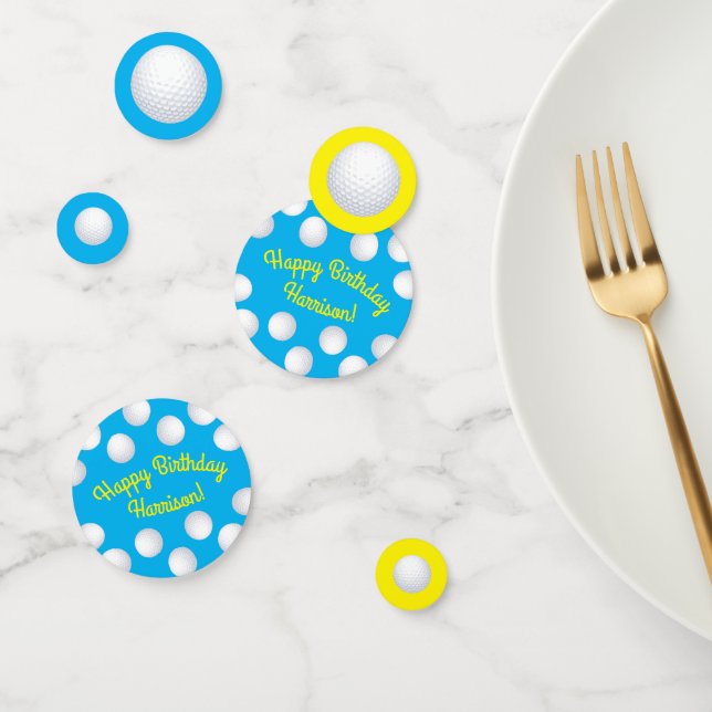 Mini Golf Balls Birthday Party Kids Blue Confetti (Group)