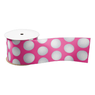 Mini Golf Balls Birthday Party Kids Pink Satin Ribbon
