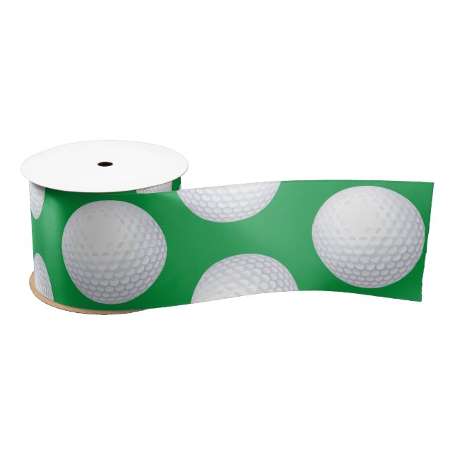 Mini Golf Balls Birthday Party Kids Sports Satin Ribbon (Spool)