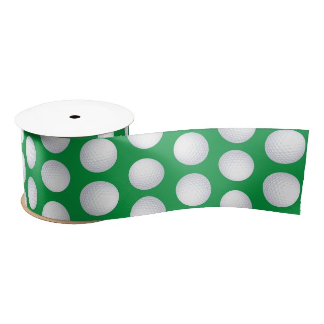 Mini Golf Balls Birthday Party Kids Sports Satin Ribbon (Spool)